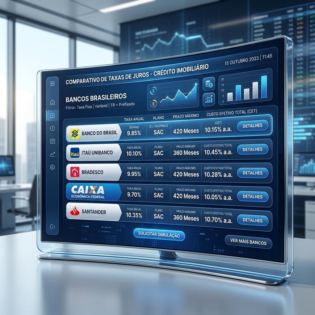 Caixa, Santander, Itaú ou Bradesco: Qual Banco Tem as Melhores Taxas de Financiamento?